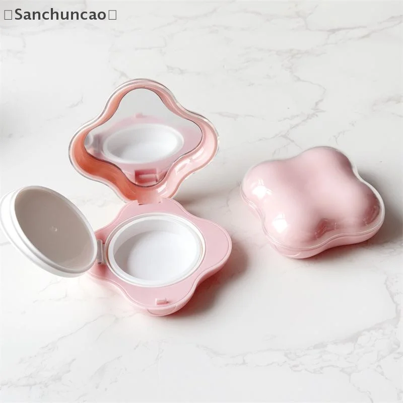 〔San〕15g Empty Flip Cushion Box Powder Box Portable Cosmetic Makeup Case BB Cream /Foundation/ Blusher Container With Mirror