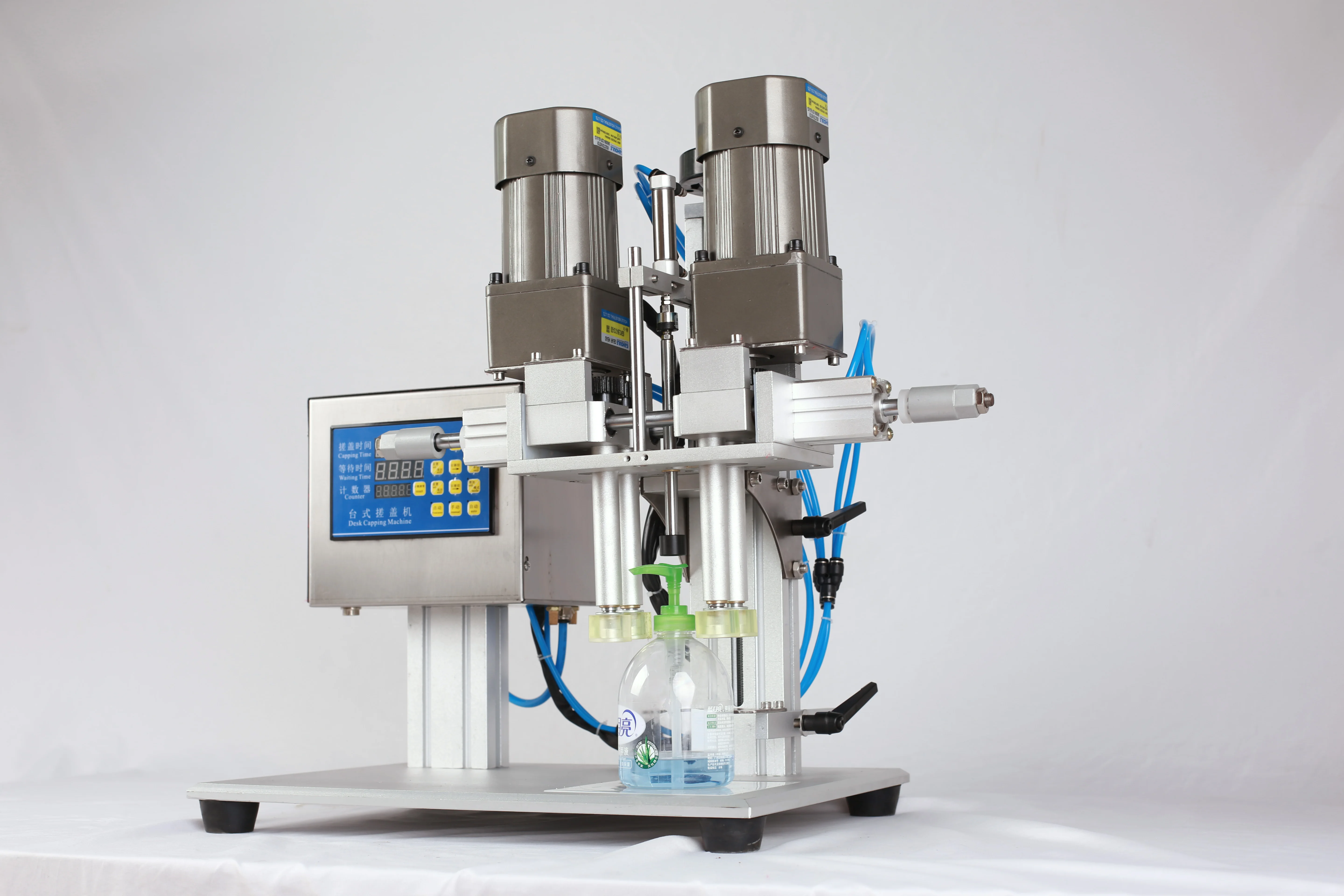 Semi Automatic Desktop Pneumatic Plastic Cap Screw Machine Cosmetics Water Beverage Glass Spray Bottle Capping Machine - view 3