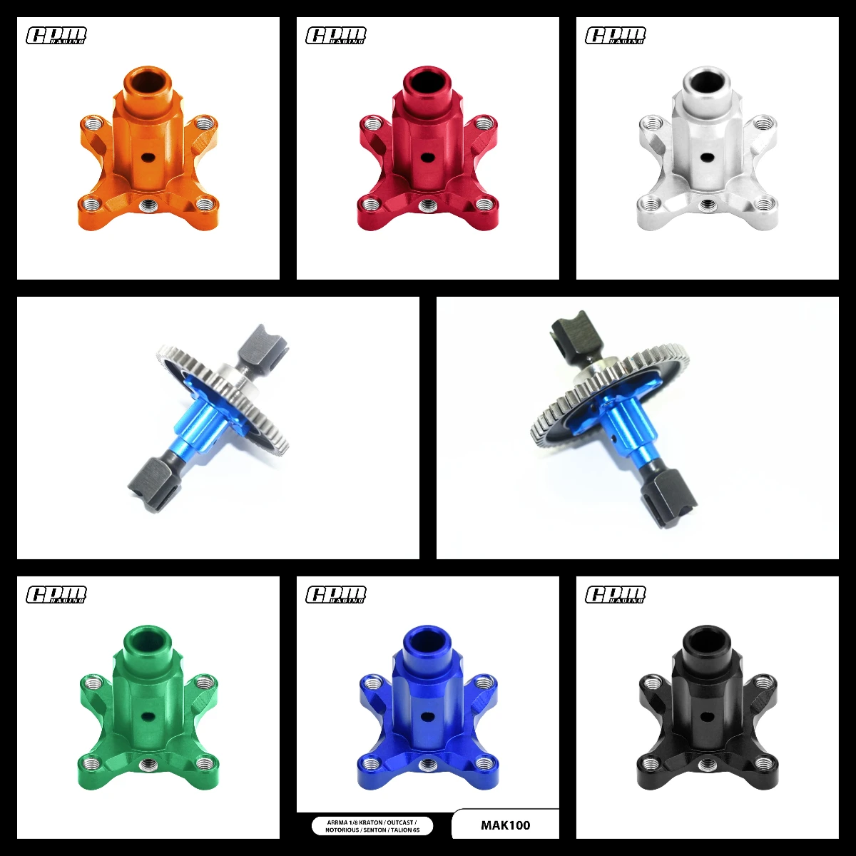 

GPM 7075 Alloy F/R/Center Diff Outputs For ARRMA 1/8 Kraton Talion Typhon 6S