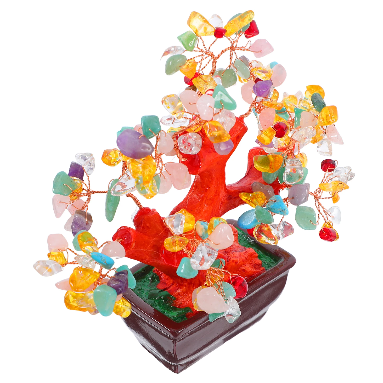 

Crystal Money Tree Decor 1 Artificial Resin Stone for Home Office Desk Luck Ornament
