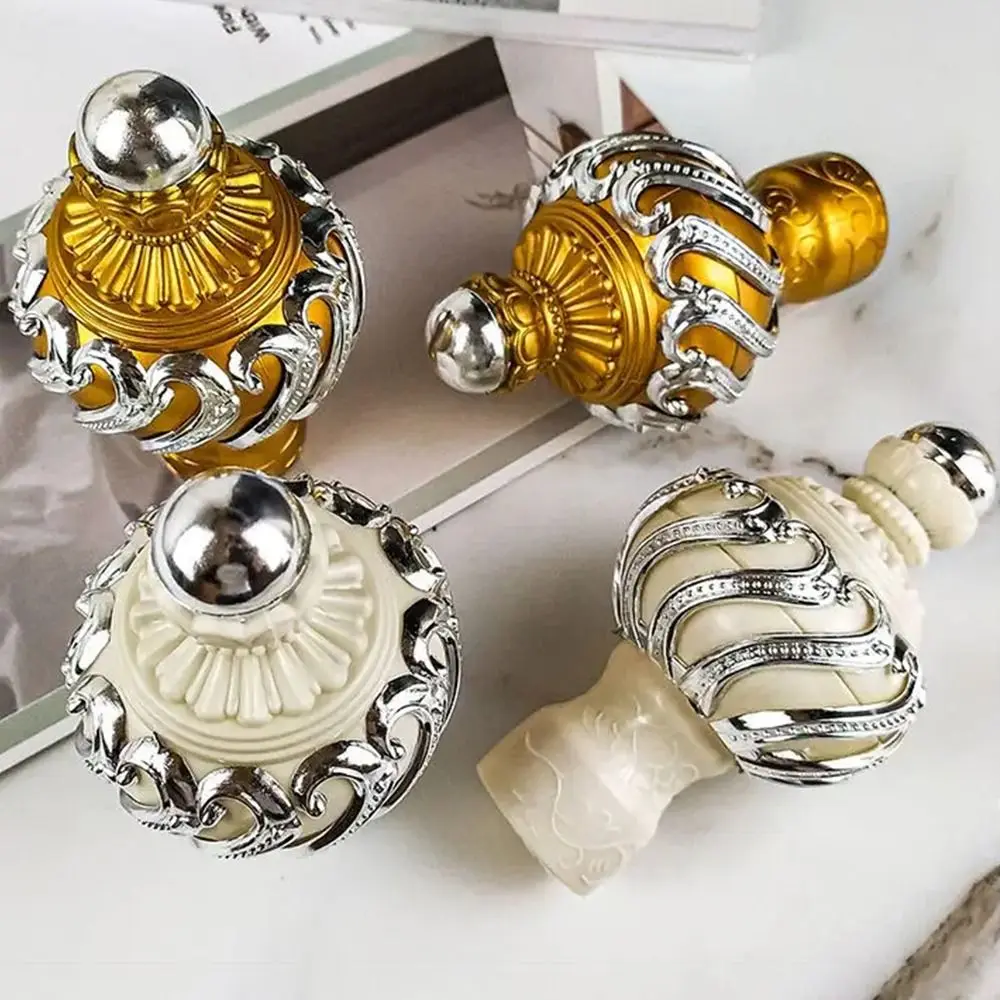 1Pcs Hardware Accessory Curtain Rod Decorative Head Plastic Drape Rod End Cap Cover Home Decoration European