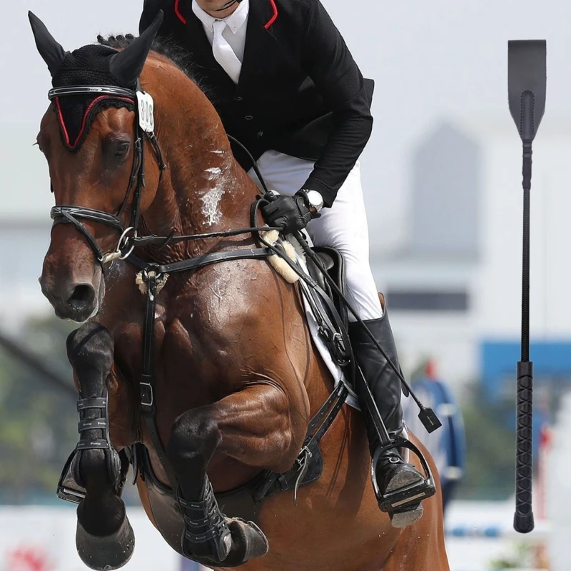 Chicote cavalo couro pu portátil, adereços colheita, suprimentos para chicote ar livre para cavalos equestres,