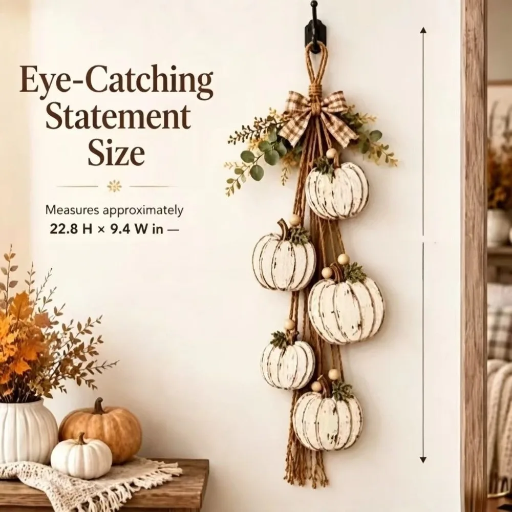 Decorative Boho Style Wooden Heart Wall Hanging Vertical Jute Rope Rustic Door Decor Rustic Wood Jute Pendant Wall Art
