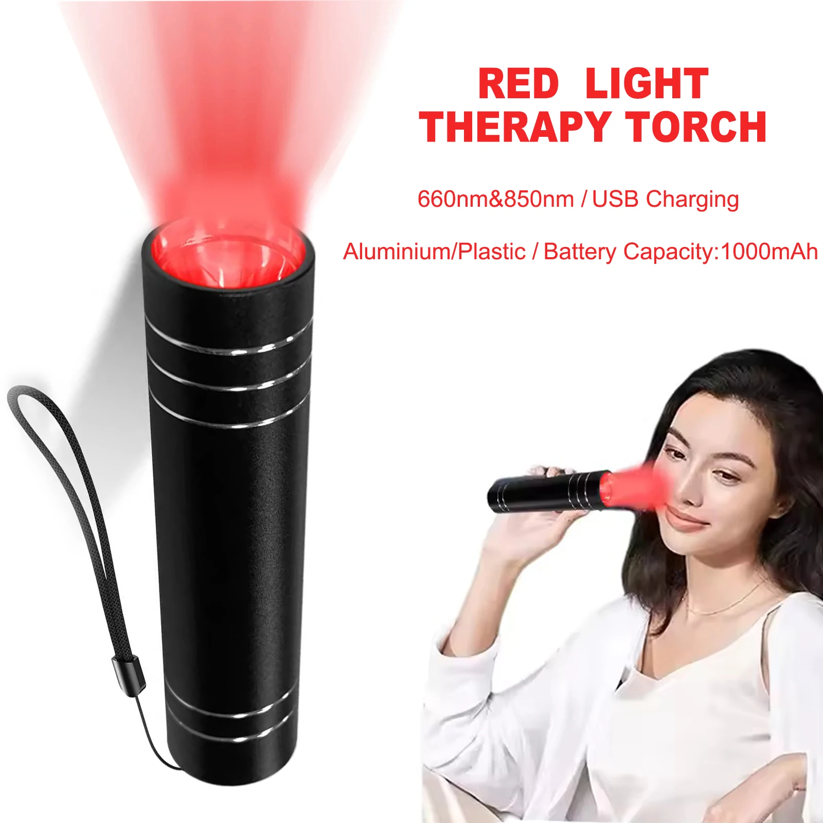 NEUE Rot Licht Therapie Elektrische Taschenlampe Infrarot Licht Therapie Tragbare Lampe Stift Rot Licht Therapie Gesicht Zauberstab