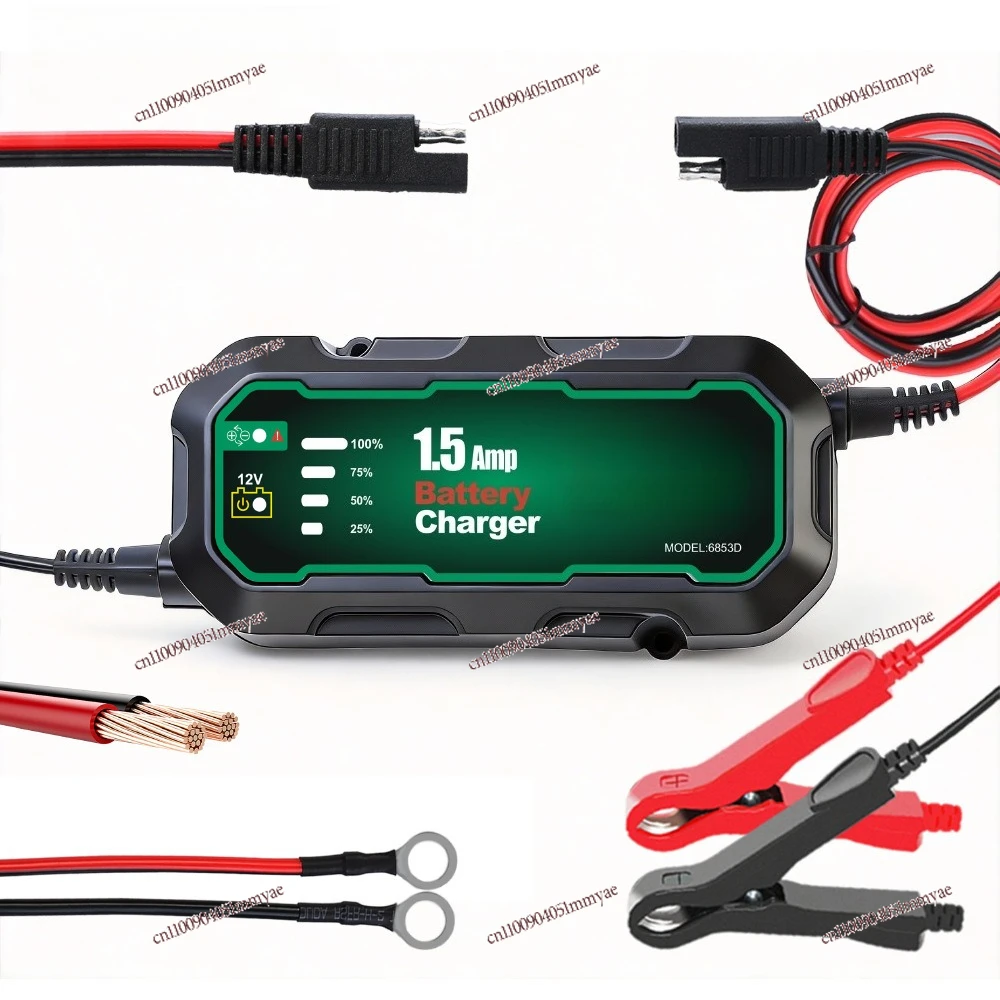12V Smart Car Battery Charger 1.5A Motorcycle Lead-acid Battery Charging Repair