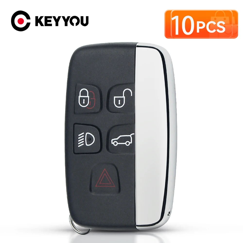 

KEYYOU 10Pcs 5 Buttons For Land Rover Range Rover Sport Evoque Discovery 4 For Jaguar Freelander XFL XE XJ Smart Car Key Shell