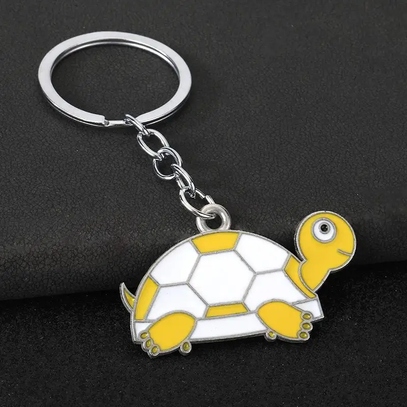 Cartoon Animal Turtle Enamel Keychain Cute Design Metal Key Ring Purse Pendant Key Holder Graduation Gifts for Students