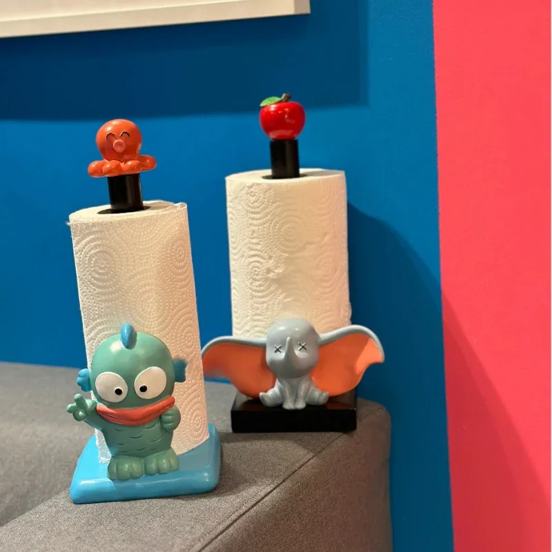 Disney Villain Stitch Ugly Fish Hangyodon Dumbo Cartoon Figure Kitchen Tissue Holder Storage Model Ornaments Home Decoration Toy