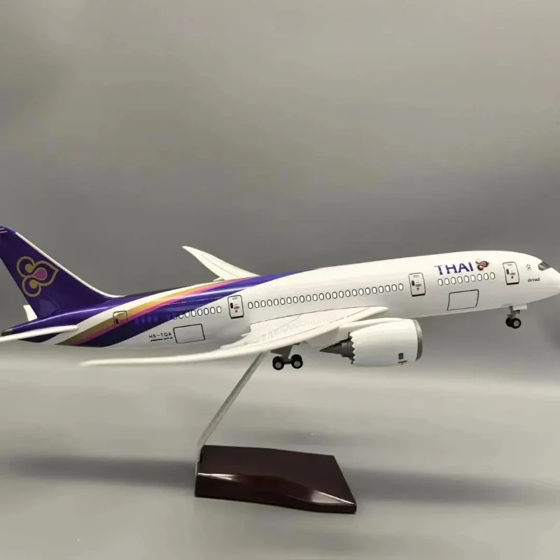 2025 New 47CM Thai Airways B787 Model Plane Resin Diecast Airplanes with LED Light Aircraft Model Ornaments Collection Display