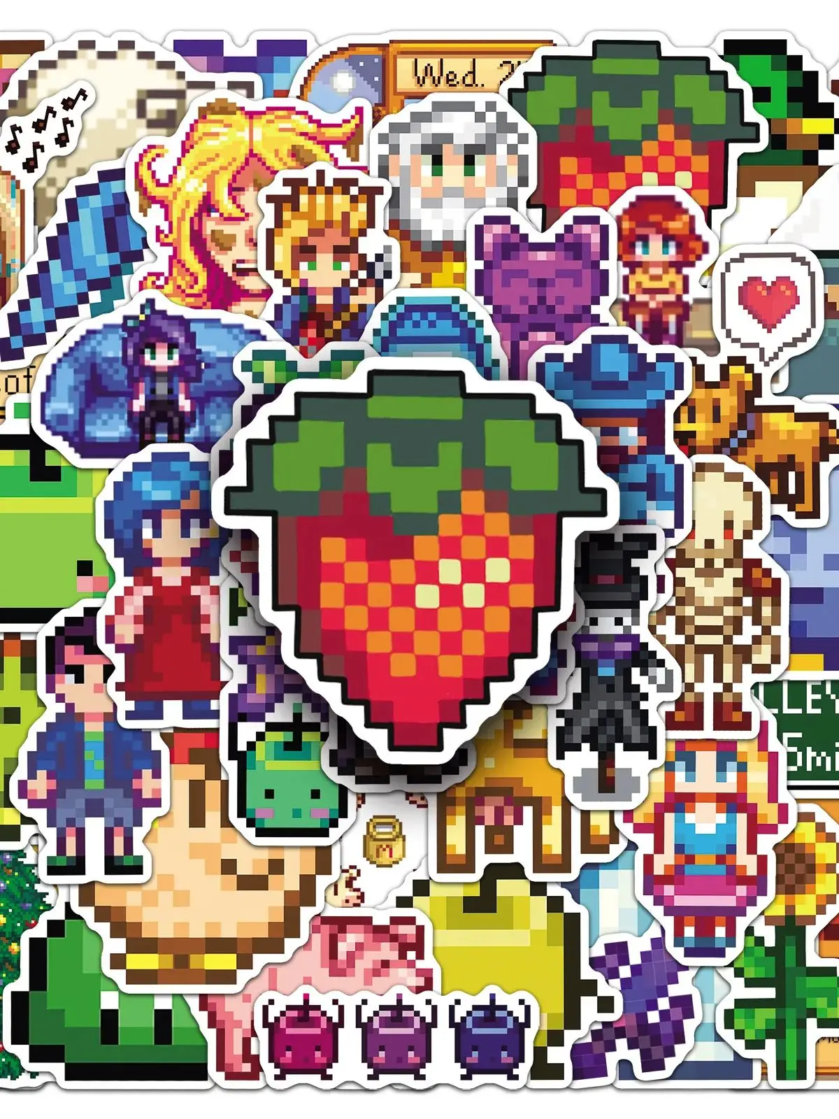 AliExpress FANLU 50PCS Stardew Valley Cartoon Stickers Funny Pixel Wind Graffiti Games DIY Decoration Kids Toys Luggage Laptop Guitar Bike Decals