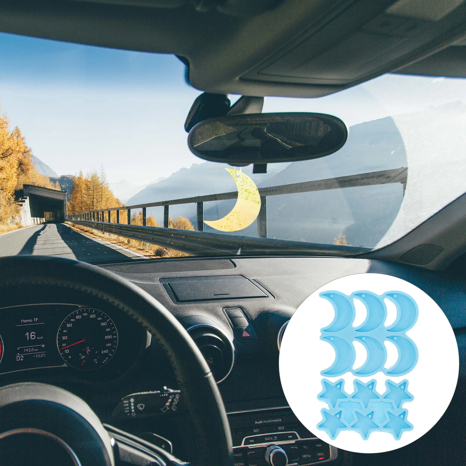 

2 Pcs Earring Making Kit Crystal Glue Mold Star Moon Earrings Resin Jewelry DIY of The Lid Baking Molds