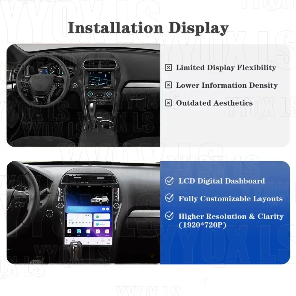 For Ford Explorer 2011-2019 Android Auto Car Multimedia Player Radio GPS Navigation Stereo 16.2 Inch Touch Screen Carplay HiCar