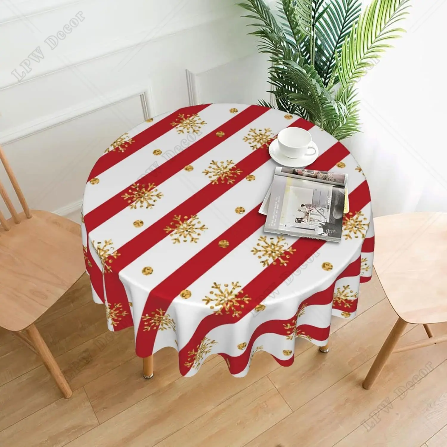 Christmas Tablecloth Christmas Snowflakes Table Cloth for Party Decoration  Round Snowman Themed Tablecloths for Dinner Kitchen