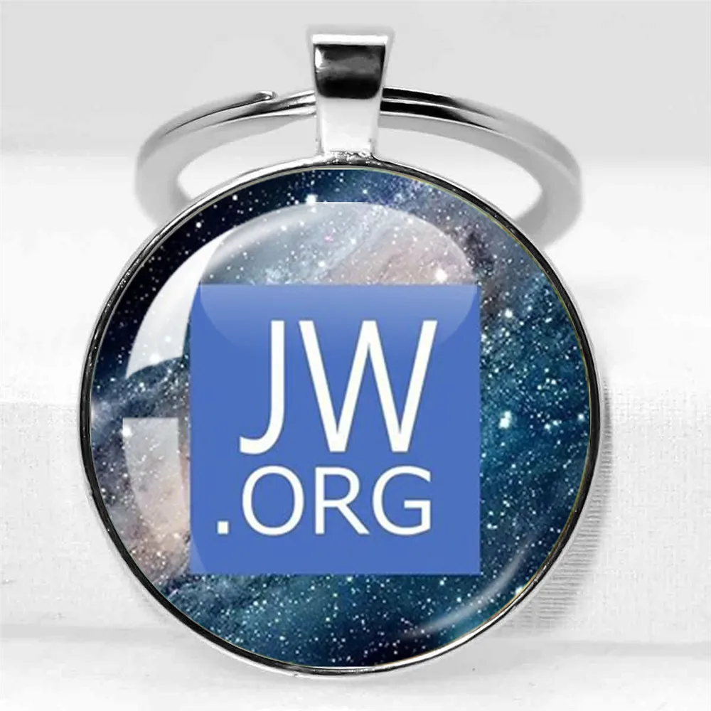 JW.ORG Keychain Jehovah'S Witnesses JW Photo Glass Cabochon Pendant Keychain25mm/30mm Handmade Keychain  Car Bag Trinket Gift