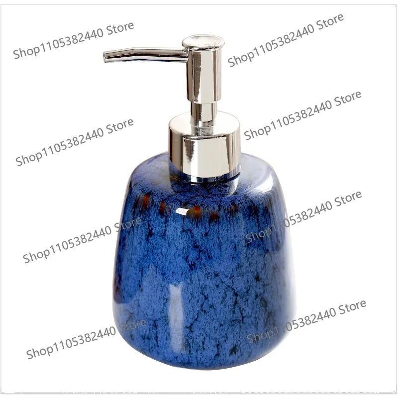 Kiln Change Ceramic Lotion Dispenser For Bathroom, Refillable Shampoo Soap Bottle, Home Decor Accessory