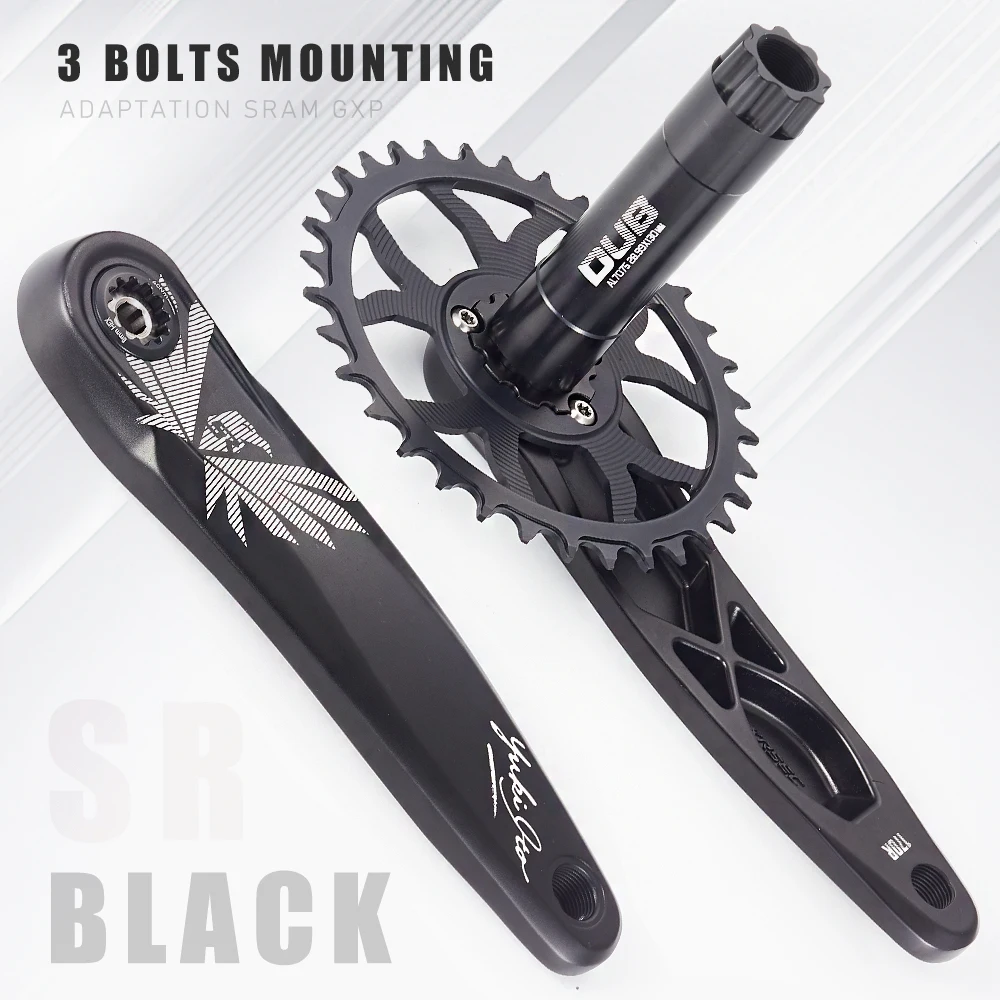 

KRSEC Ultralight MTB Bike Crank DUB Axis Diameter 28.9mm Mountain Bicycle Crankset 170mm 3-nail Straight Installation For Enduro