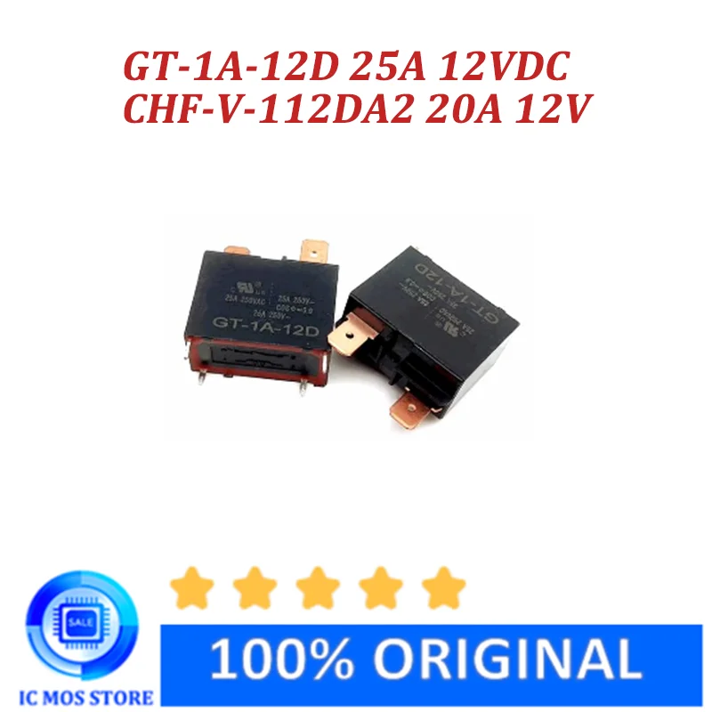 

5pcs/Lot Original GT-1A-12D 12VDC 4PINS 25A DC12V 12V CHF-S-112DA2 CHF-V-112DA2 20A Power Relay