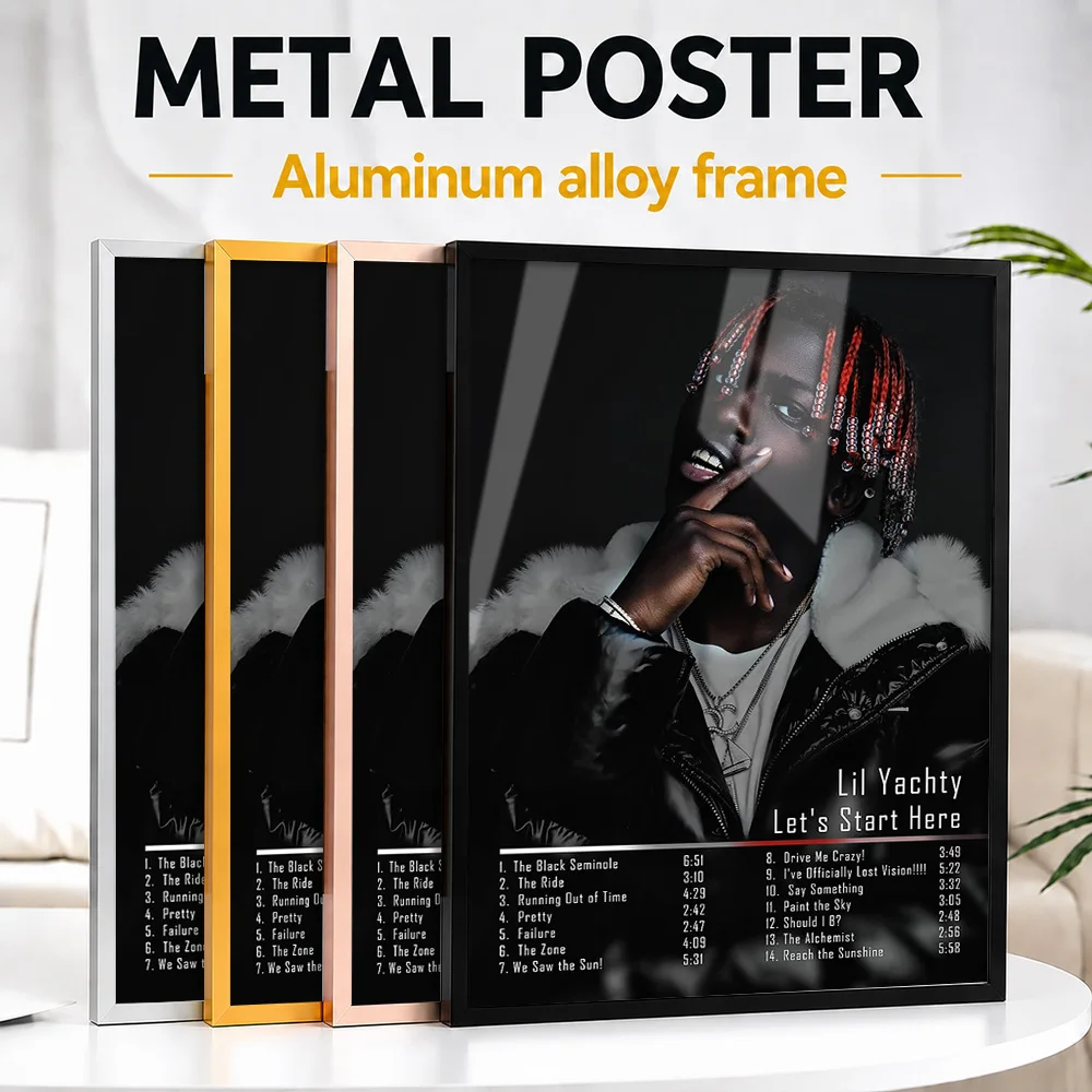 Lil Yachty Let's Start Here Album Framed Metal Poster Personalized Recording Tribute Wall Art For Music Fans Decorating Home Bar