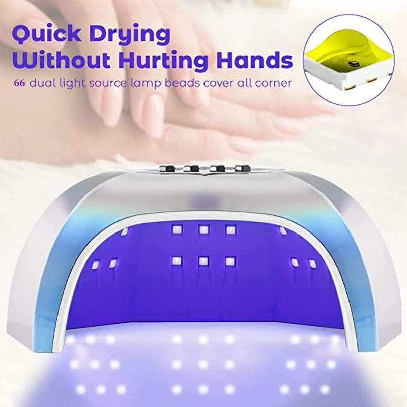 66LEDs Powerful Nail Dryer UV LED Nail Lamp For Curing Gel Nail Polish With Motion Sensing Manicure Pedicure Salon Tool