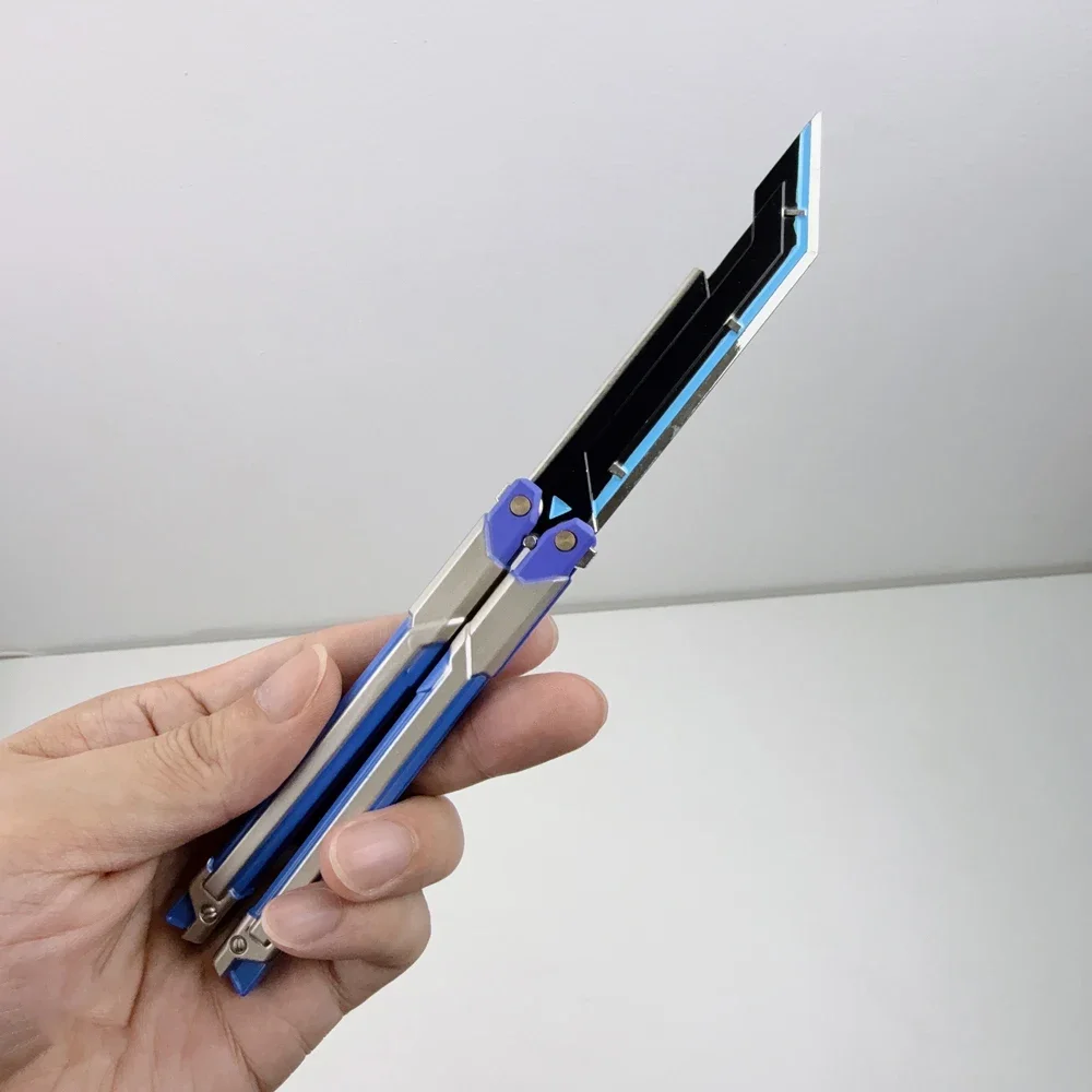 Juguete Artesanal de Mercancía del Juego Valorant, 20 cm (7,8 pulgadas), Cuchillo Mariposa RGX Plegable, Aleación de Zinc, Incluye Funda, No Afilado