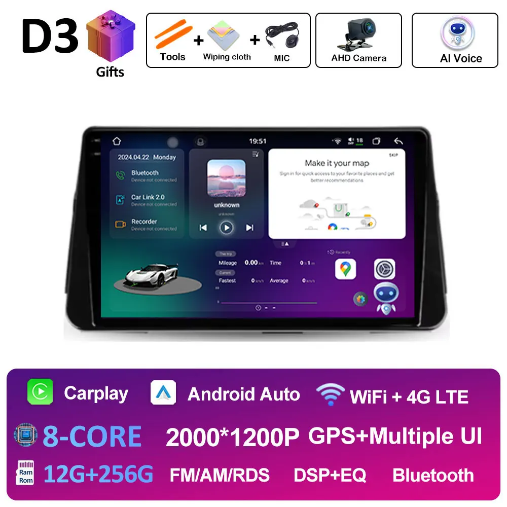 Android 14 Draadloze Carplay Auto voor NISSAN MICRA KICKS 2017 2018 2019 Autoradio Multimedia Videospeler 4G Navigatie GPS BT