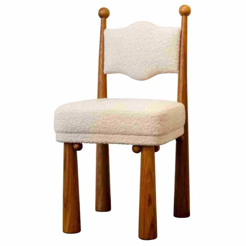 Dining chair pure solid wood ash wood artistic sense small apartment household dining table and chairs