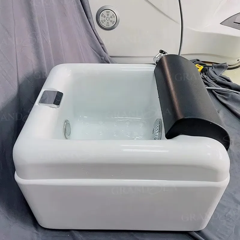 

Newest Freestanding Acrylic Nail Massage Spa Pedicure Basin Beauty Salon Foot Sink with Colored Light Jet Pedicure Chair