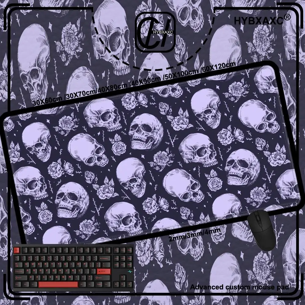 

American Flag Skull Mouse Pad Large Gaming Desk Pad with Stitched Edges Waterproof and Non-Slip Suitable for Home Office 90X40CM