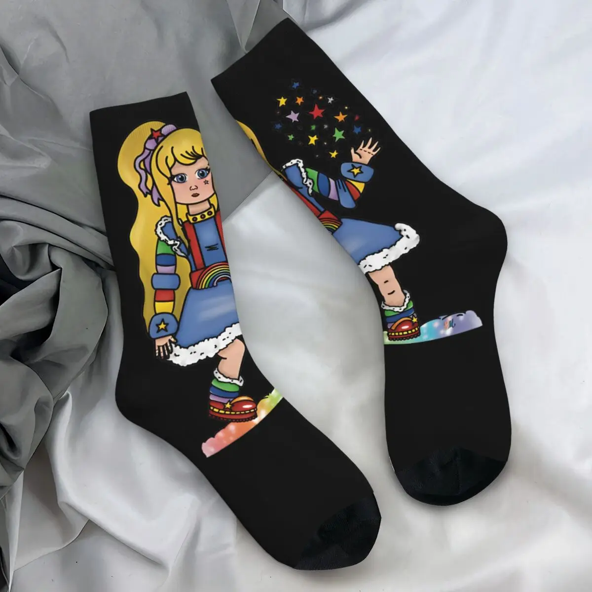 Rainbow Brite Socks Fashion Stockings Autumn Non-Slip Men's Socks Comfortable Graphic Skateboard Socks