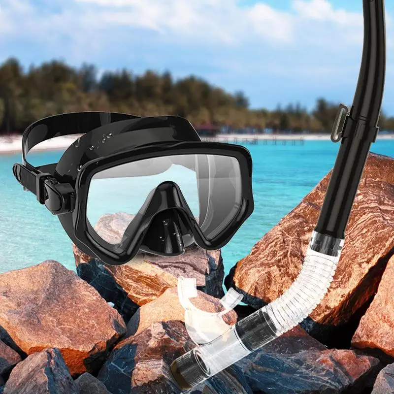 

Snorkeling Gear For Adults Panoramic Wide View Nose Breathing Snorkel Face Cover Silicone Underwater Face Cover For Swimming