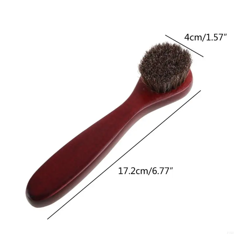 F26C Lunga manico in legno Briciola per scarpe per capelli per capelli Applicatore polacco applicatore polacco