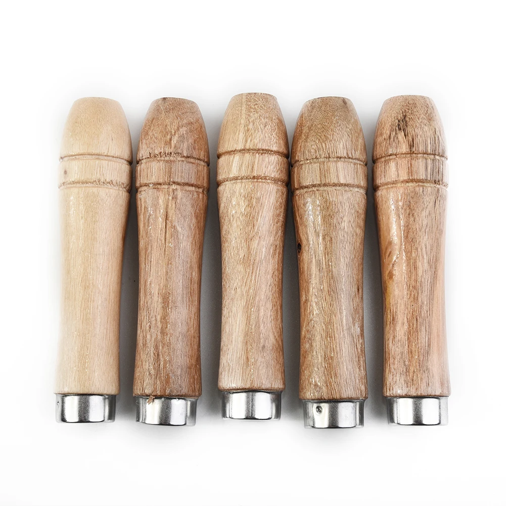 Set Wooden File Handle Strong Metal Collar 5pcs For File Craft Tool Portable Replacement High Quality Useful Best