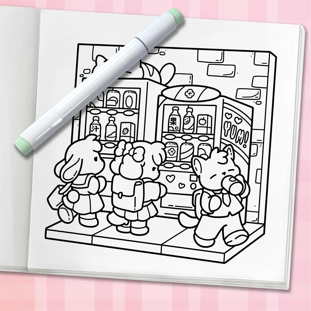 اليابان المريحة: كتاب تلوين لطيف للبالغين والمراهقين مع شخصيات ساحرة ومشاهد يابانية مبهجة للاسترخاء #6