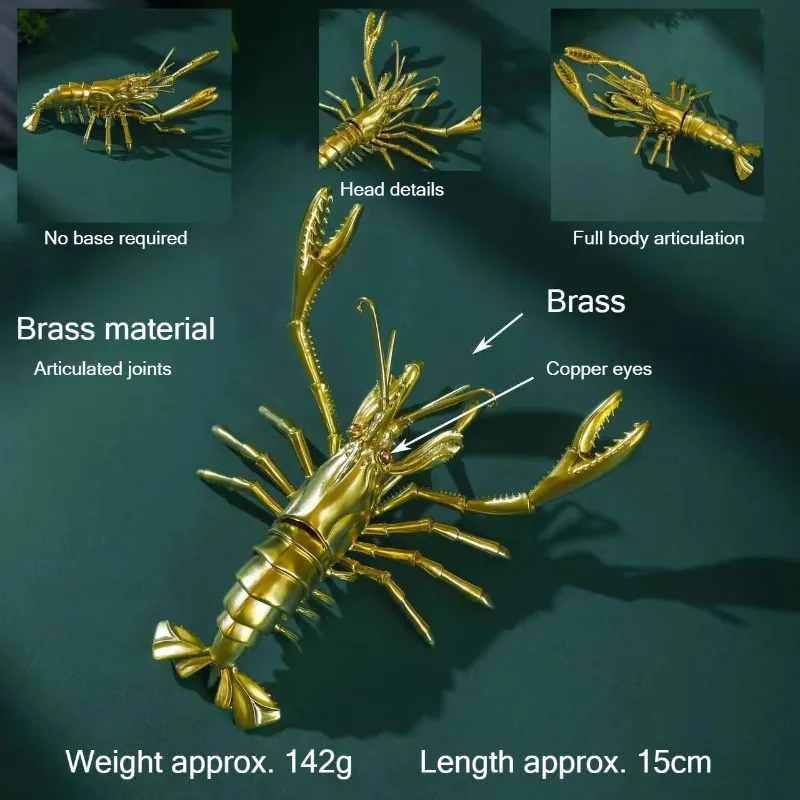 Mechanical Lobster with Long Arms, New Simulated Decorative Copper Ornament, Creative Gift High-end Desktop Ornaments