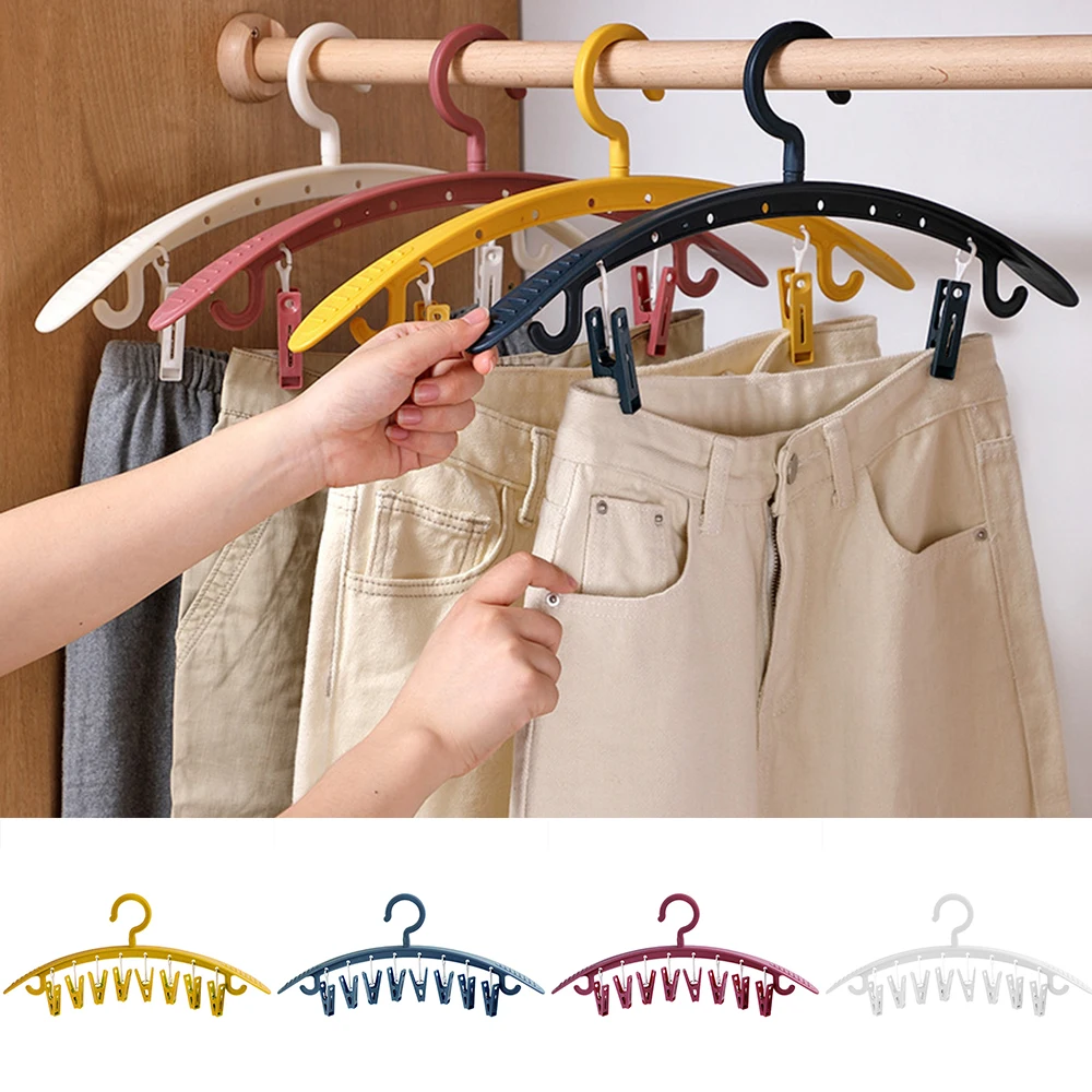 Perchas de plástico para ropa, ahorro de espacio