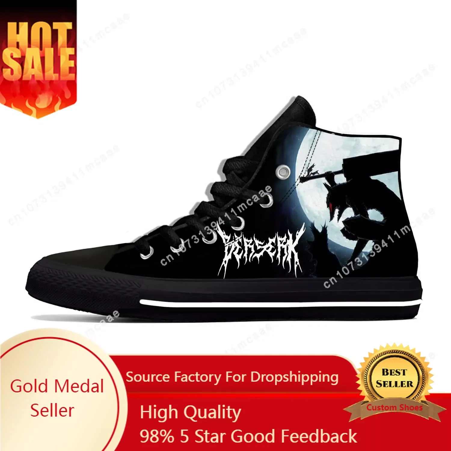 

Hot Anime Berserk buds panno leggero stampa 3D moda divertente scarpe di tela alte scarpe da ginnastica traspiranti Casual da do