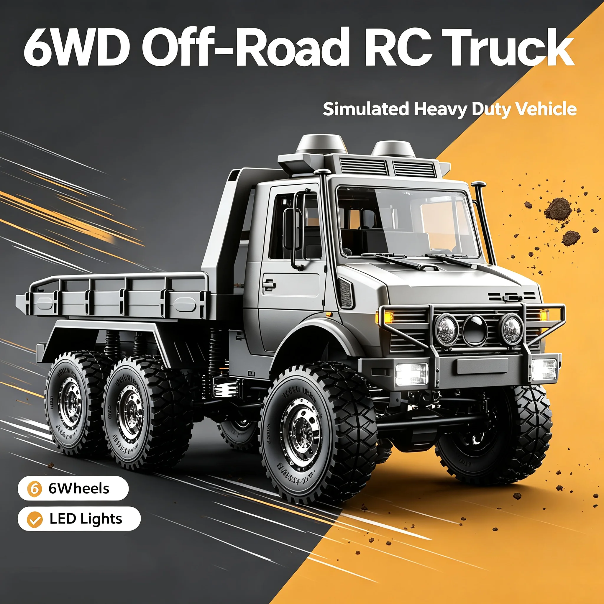 1/18 RC Auto 6WD Offroad-Fernsteuerungs-Transport-Rettungsfahrzeug 2.4G Hochgeschwindigkeits-Kletterfahrzeug Modellspielzeug C8823 mit LED-Licht