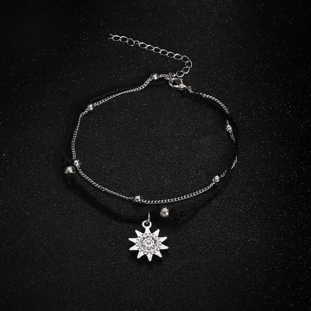 S014 Vintage Boho Multi Strato Perline Cavigliere Per Le Donne Da Sole di Modo Pendent Cavigliera Fatti A Mano Catena Del Piede Dei Monili del