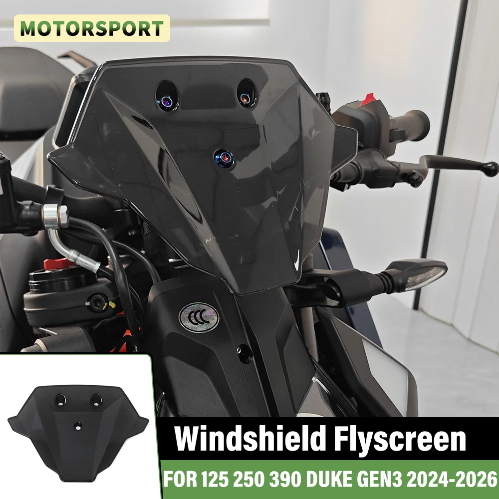 Für 390 DUKE 2024-2026 Windschutzscheibe für 390Duke 290Duke 125Duke GEN3 2024 2025 2026 Motorrad-Windschutzscheibenschutz