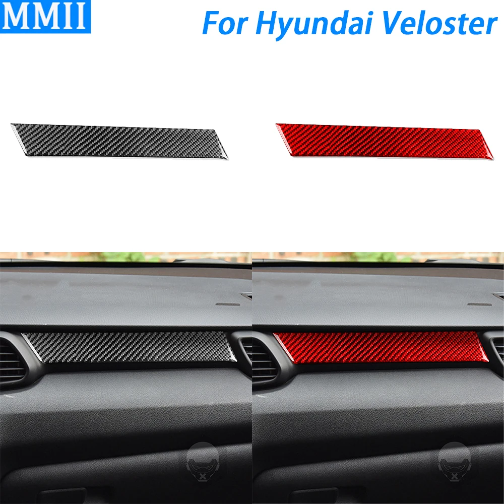 

For Hyundai Veloster 2019-2023 Real Carbon Fiber Co-pilot Dashboard Panel Trim Cover Car Interior Decoration Accessories Sticker