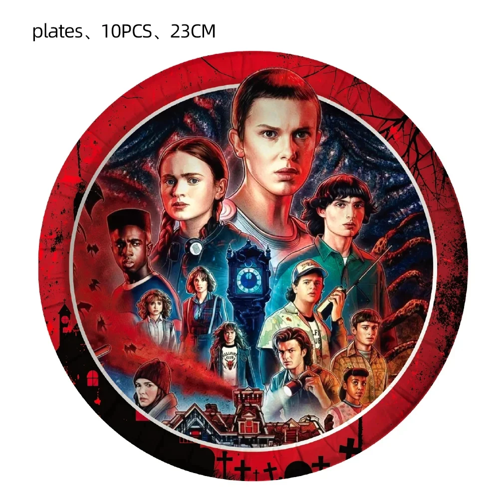 Stranger Things 4 Birthday Party Decorations Disposable Tableware Plate Cup Napkins Stranger Things Party Supplies for Boys Kids