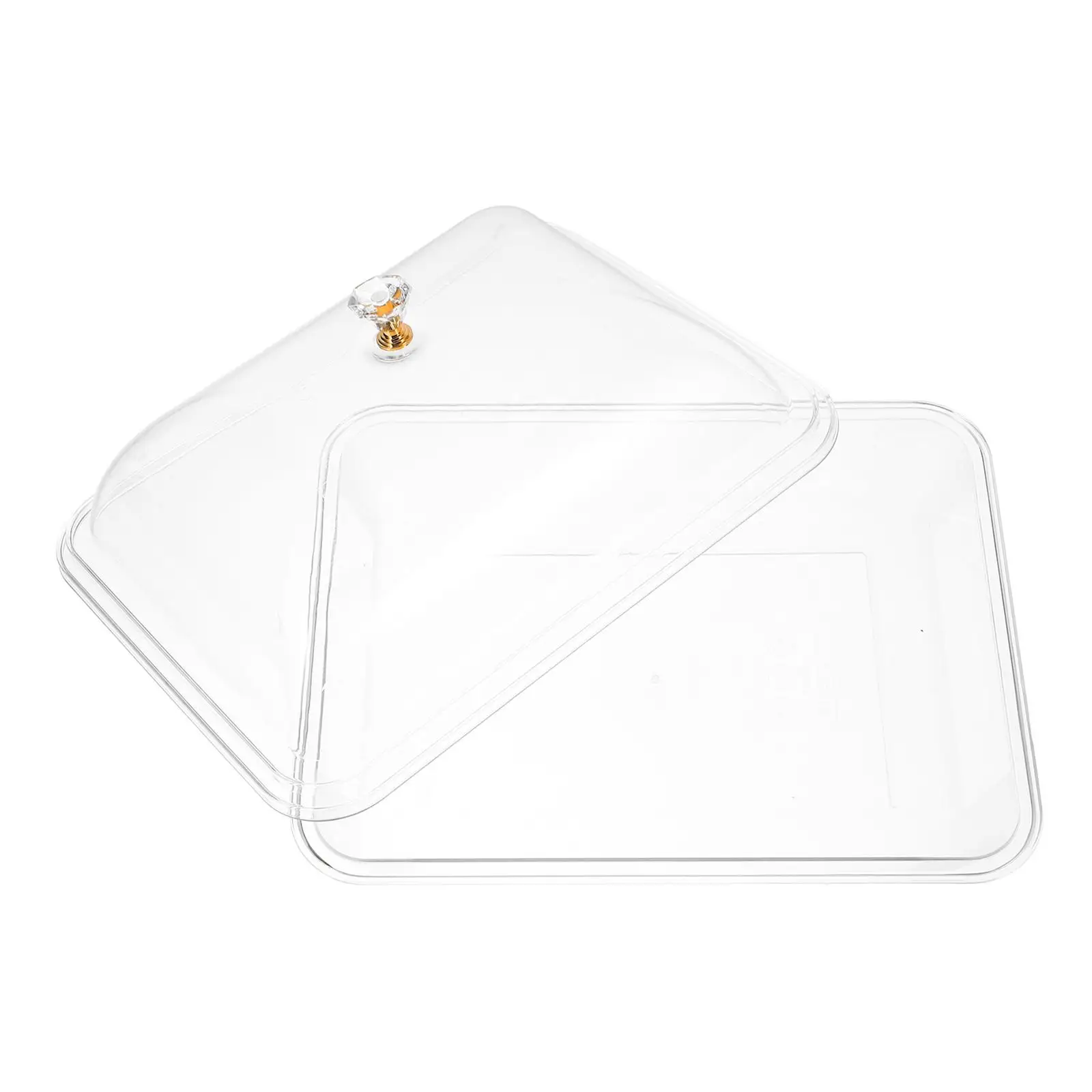 

Acrylic Tray Transparent Food Containers Lids BBQ Cake Dessert Pan Snack Travel Fruit 27C High Lid Serving Trays Home Restaurant