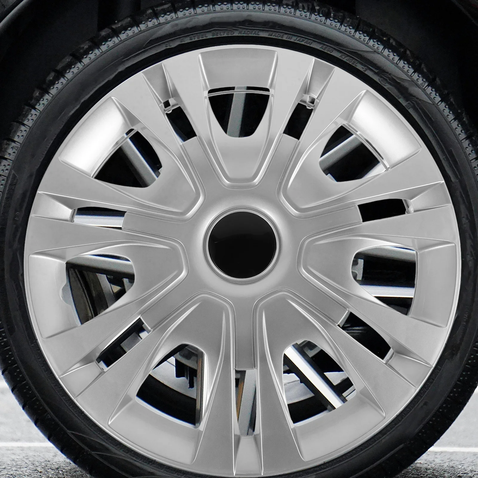

14 Inch Car Hubcaps Rim Covers Wheel Center Caps Durable Material Unique Design Stylish Appearance Wide Compatibility Tire
