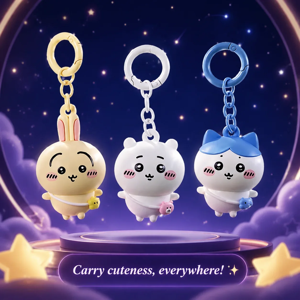 2026 Cute Chiikawa Usagi Hachiware 3D Plush Keychain Bag Charm Pendant Anime Doll Figure Car Hanging Ornament Gift Strap Decor