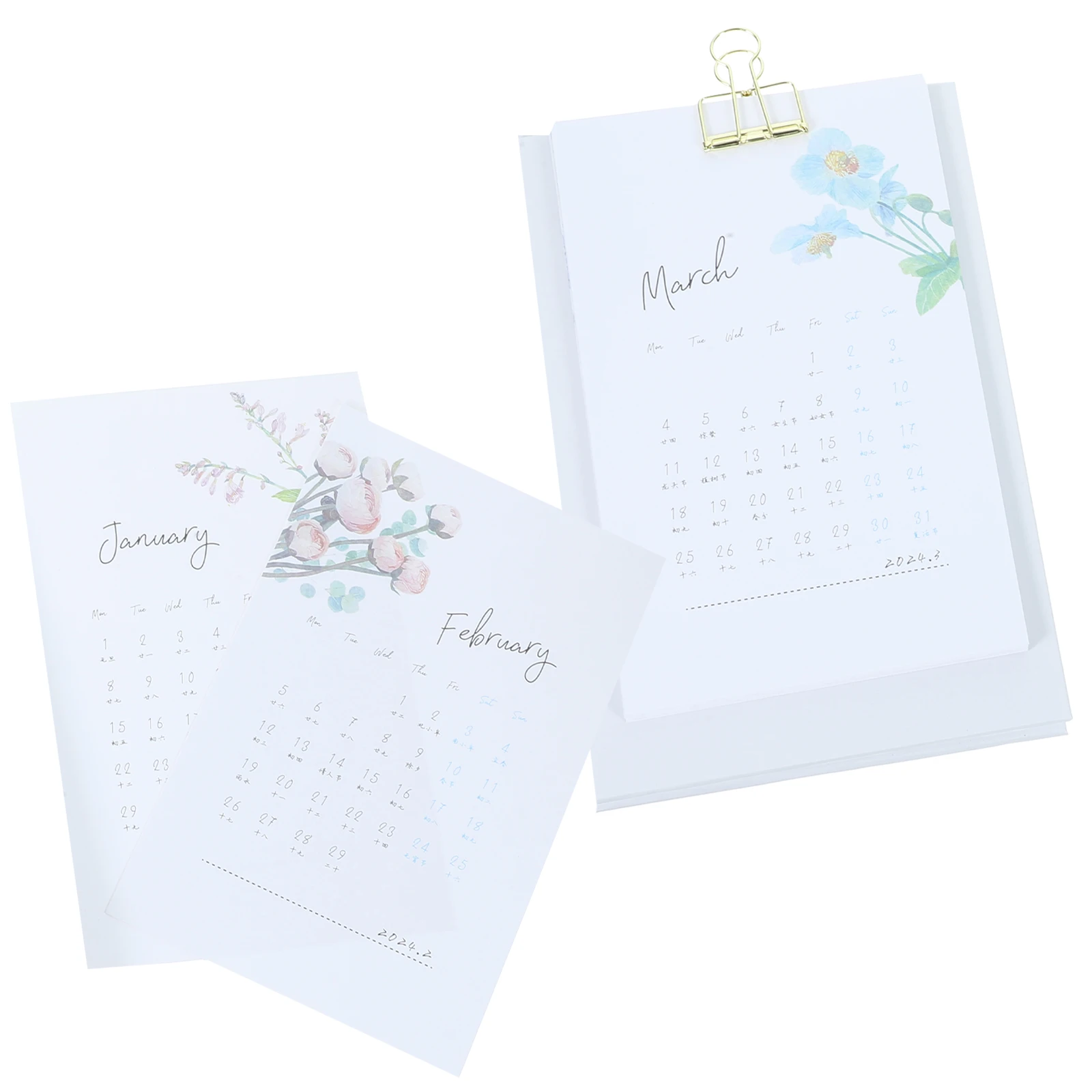 

2024 New Desktop Calendar Metal St for Study Planner Simple White Base Decorative Desk ganizer Table Accessories