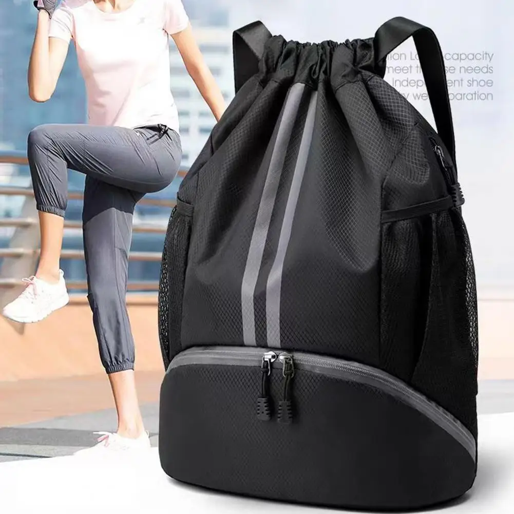 Sports Backpack Capacity Drawstring Gym Bag with Separate Shoe Compartment for Soccer Basketball Waterproof Design Backpack