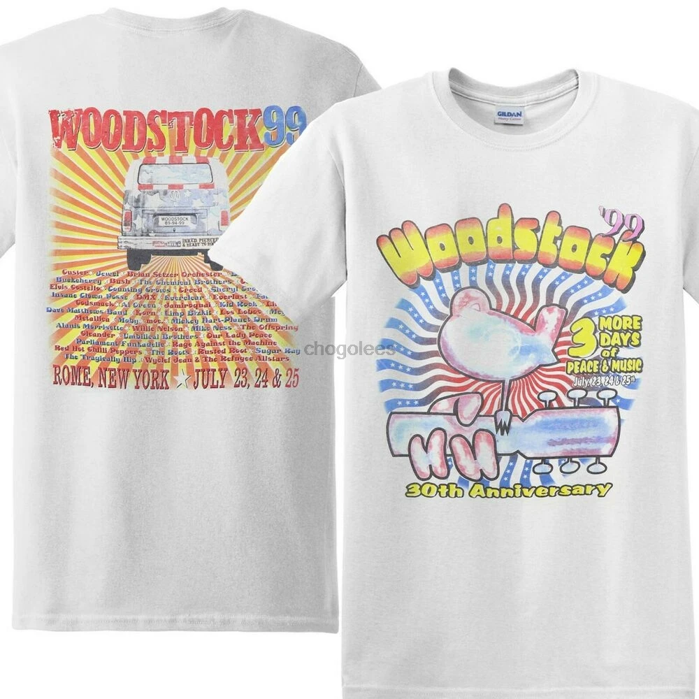 Vintage 1999 Woodstock 30th Anniversary Concert Tour Rock Music T-Shirt Unisex