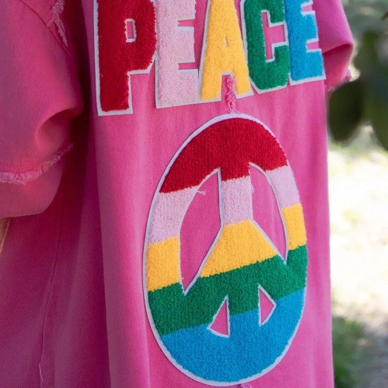 Women's Autumn Spring Top Coat Shirt Denim Embroidery Lapel Solid Color Simple New Casual Design Fashion Niche Versatile Skinny