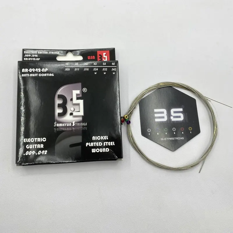 6-String Electric Guitar Strings 09-42 Gauge | US Carbon Steel | Colored Ball Ends
