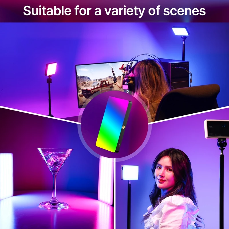 Ulanzi LT002 7 inch Pocket Fill Light RGB Full Color LED Panel Light CRI 95+ With Honeycomb 4000mAh Photography Camera Lig